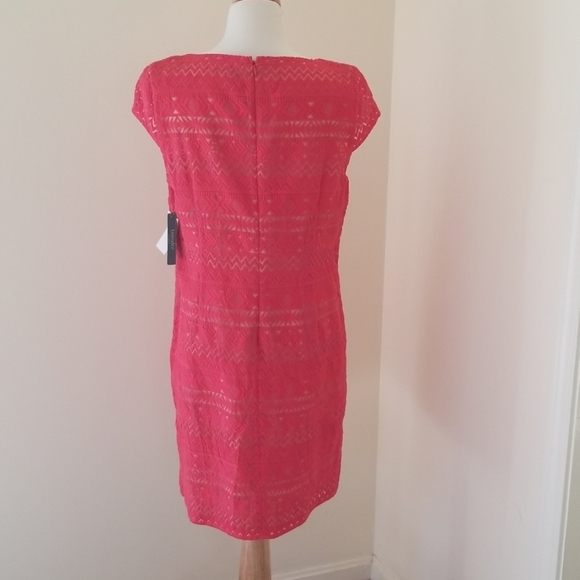 NWT! LAUNDRY by Shelli Segal Size 12 coral lace dress - Picture 3 of 8
